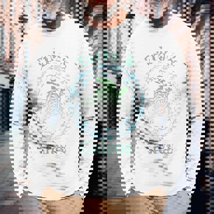 タークス・カイコス島 シャツ ヴィンテージ トライバル カメ 長袖tシャツ 長袖Tシャツ 高齢者への贈り物