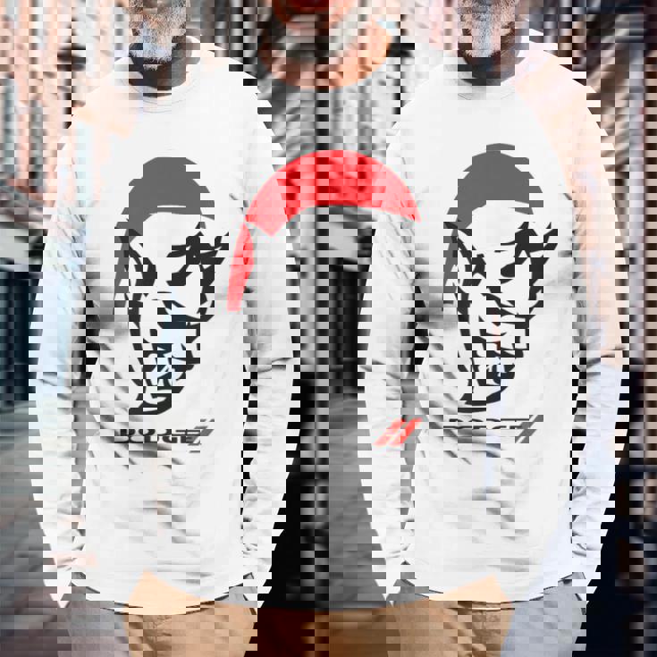 ダッジデーモンサンタハット赤 長袖Tシャツ 高齢者への贈り物