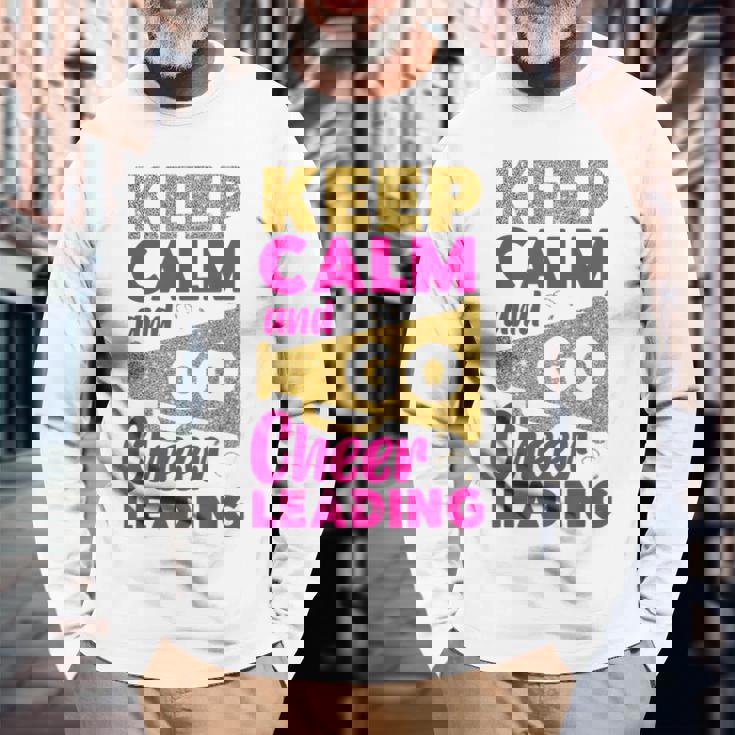 チア チアリーディング Keep Calm And Go チアリーディング 長袖Tシャツ 高齢者への贈り物