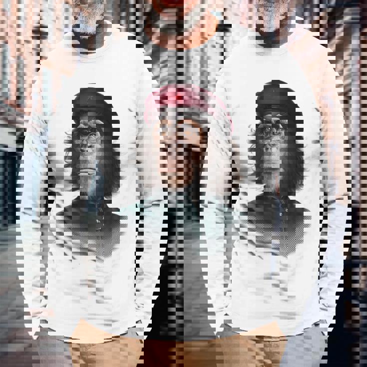 チェ ゲバラ チンパンジー 長袖Tシャツ 高齢者への贈り物