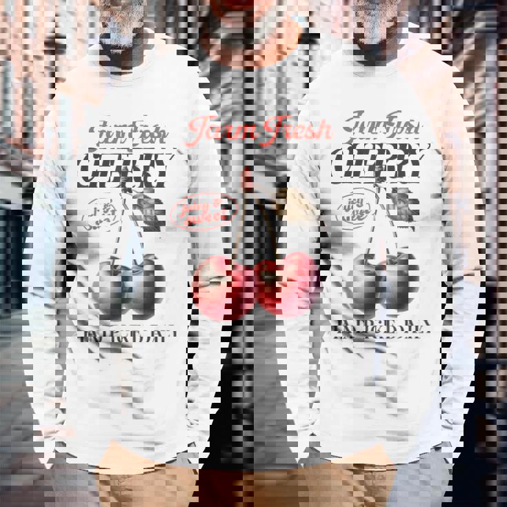 チェリーフルーツ スイートジューシーレッドチェリー 食通ギフト 長袖Tシャツ 高齢者への贈り物