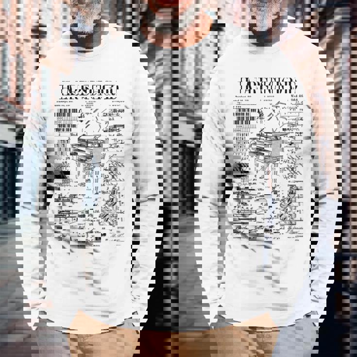 チェンバロ奏者 ヴィンテージ 特許 鍵盤 楽器 長袖tシャツ 長袖Tシャツ 高齢者への贈り物