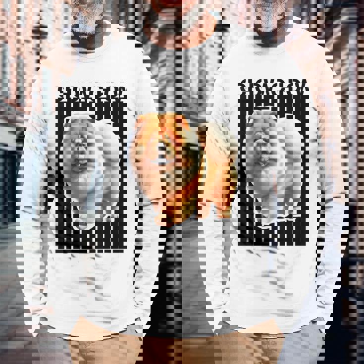 チャウチャウ犬愛好家 長袖Tシャツ 高齢者への贈り物