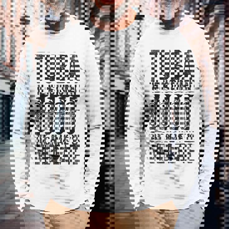 チューバ 振動させる楽器 ミュージシャン チューバ 長袖Tシャツ 高齢者への贈り物