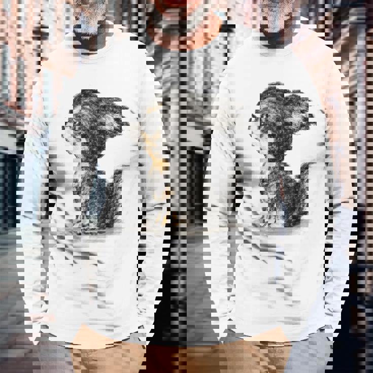 チワワ 犬 かわいい いぬ 子犬 ペット イラスト 長袖Tシャツ 高齢者への贈り物