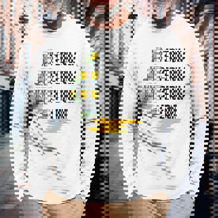 テキーラ 2 テキーラ 3 テキーラ フロア シンコ・デ・マヨ 飲料 長袖Tシャツ 高齢者への贈り物