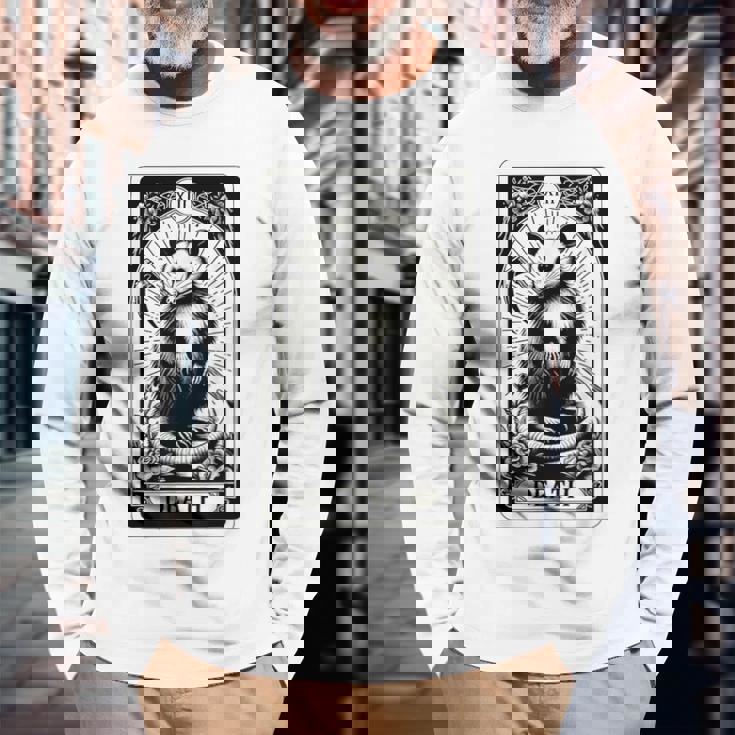 デス・ポッサム・タロット・カード 死神 ゴス ブラッククラフト オポッサム 長袖Tシャツ 高齢者への贈り物