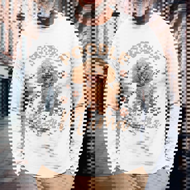 トイプードル 犬種 ペットプードル ママ 長袖Tシャツ 高齢者への贈り物