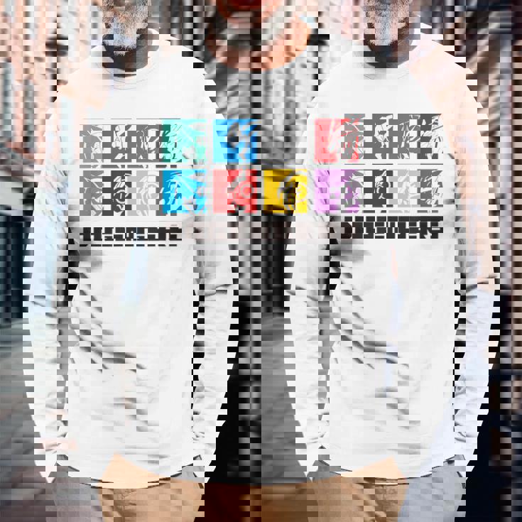 ドゲンジャーズ フェイスシルエット 長袖Tシャツ 高齢者への贈り物