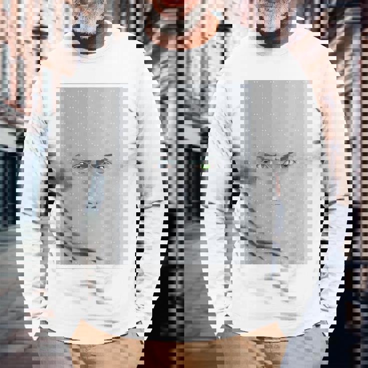 ドリミ4周年記念 壁（白華 時雨） 長袖Tシャツ 高齢者への贈り物