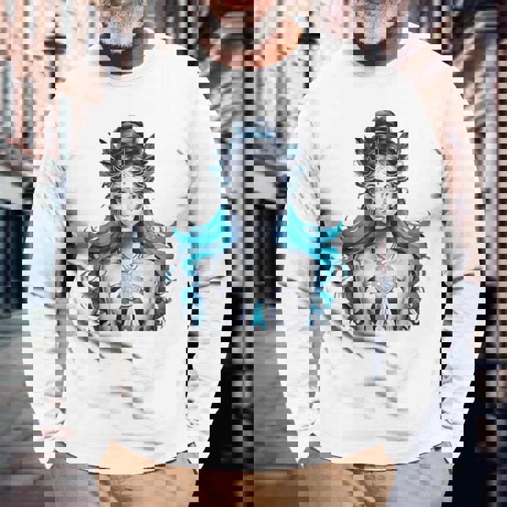 ドリームキャッチャー ブルース 長袖Tシャツ 高齢者への贈り物