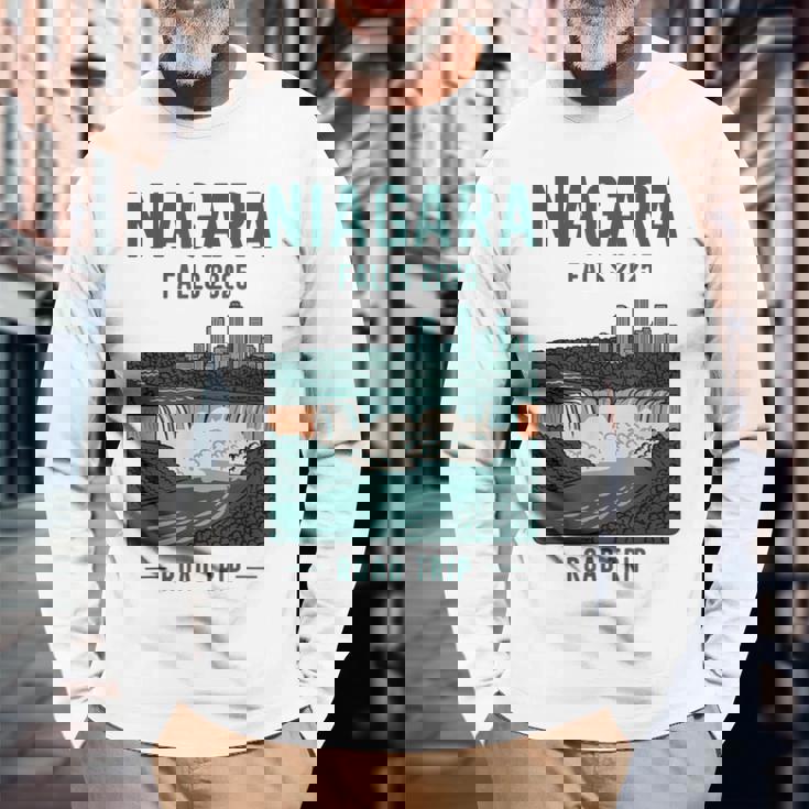 ナイアガラフォールズ ロードトリップ 2025 夏休み ナイアガラ 長袖Tシャツ 高齢者への贈り物