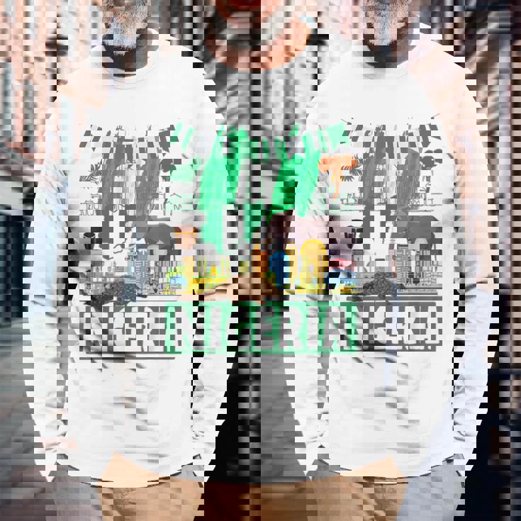 ナイジェリアの服のアイデア キッズ&ノベルティ ナイジェリア国旗 長袖Tシャツ 高齢者への贈り物