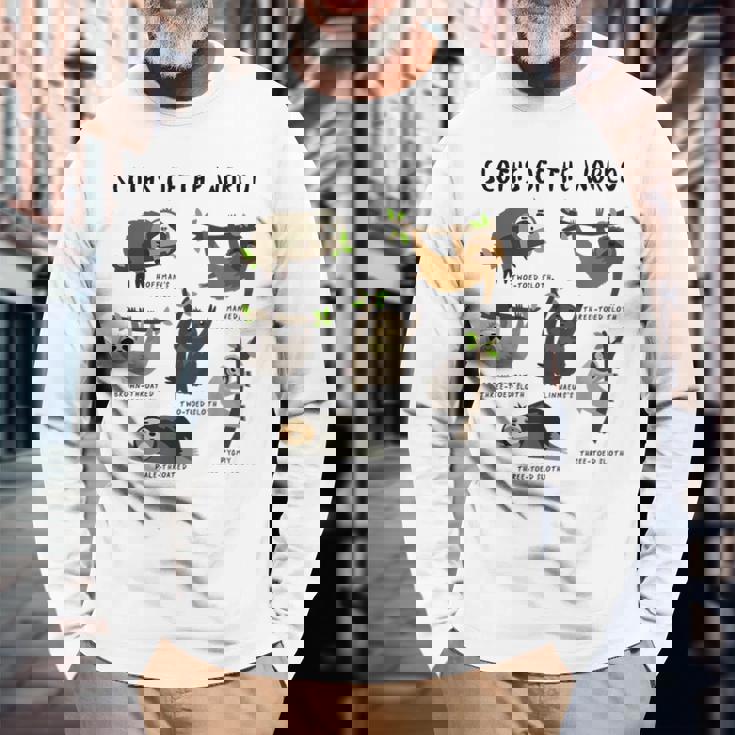 ナマケモノ 面白い動物 キュート ナマケモノ 恋人 ギフト 長袖Tシャツ 高齢者への贈り物