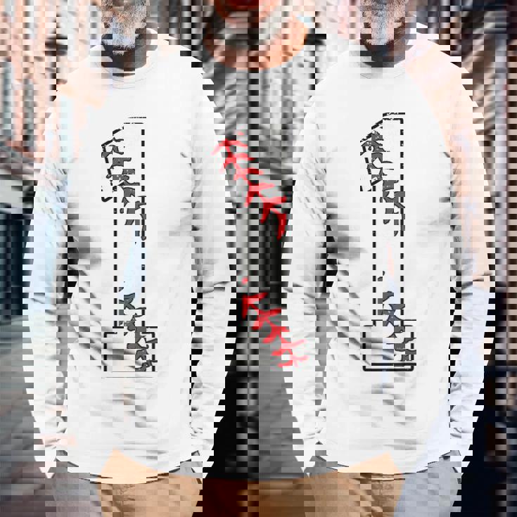 ナンバー1 ベースボールジャージー ナンバー1 背面にプリント 長袖Tシャツ 高齢者への贈り物