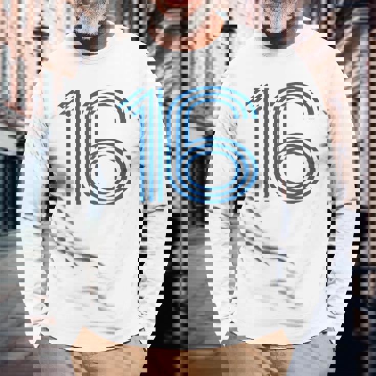 ナンバー16シャツ レトロユニフォーム ヨーロッパスタイル バックプリントジャージ 長袖Tシャツ 高齢者への贈り物