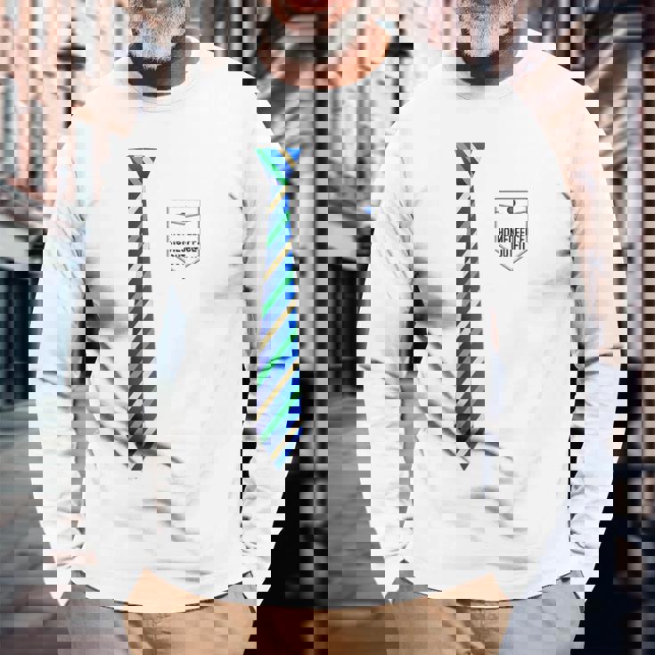 ネクタイで在宅ワーク ホームオフィス・アウトフィット Homeoffice Outfit 長袖Tシャツ 高齢者への贈り物