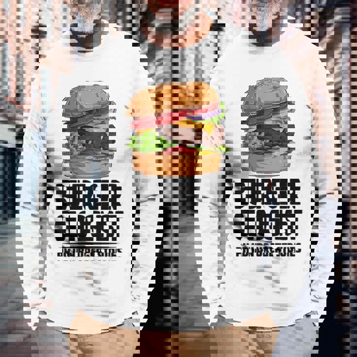 ハンバーガー研究 ハンバーガー 長袖tシャツ 長袖Tシャツ 高齢者への贈り物