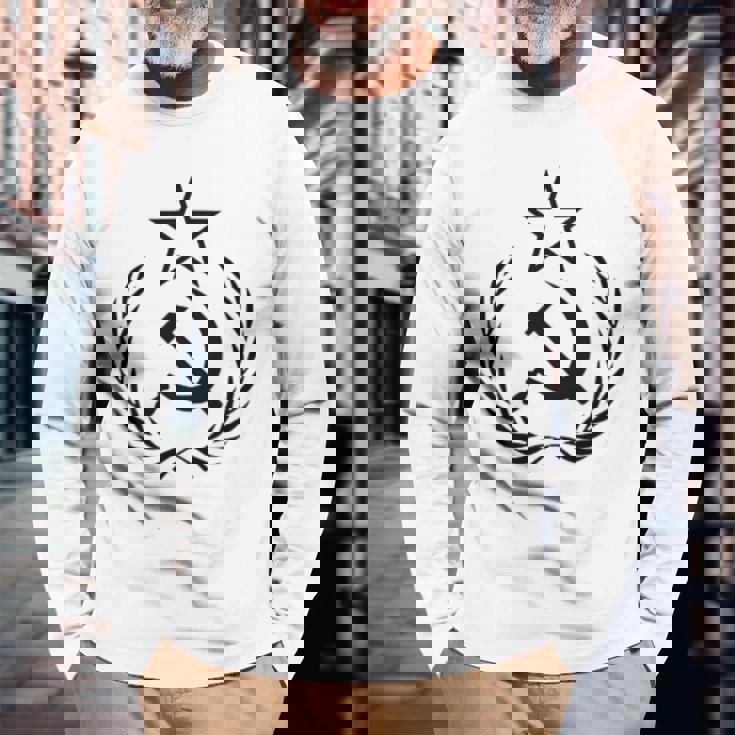 ハンマーと鎌 リース ソ連 ソビエト連邦 長袖Tシャツ 高齢者への贈り物