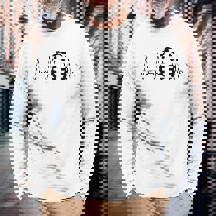 ハートビートヘッドホン 長袖Tシャツ 高齢者への贈り物