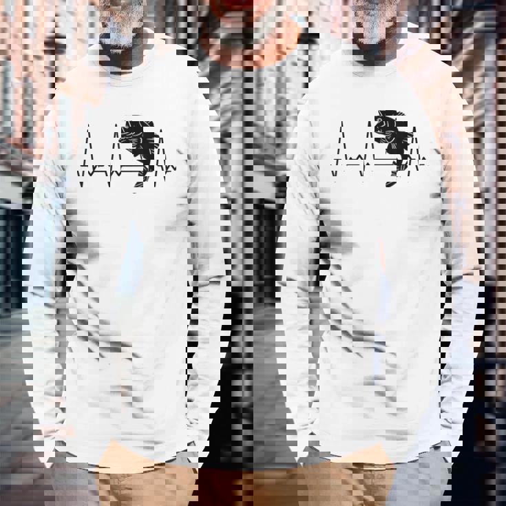 ハートビート魚 長袖Tシャツ 高齢者への贈り物