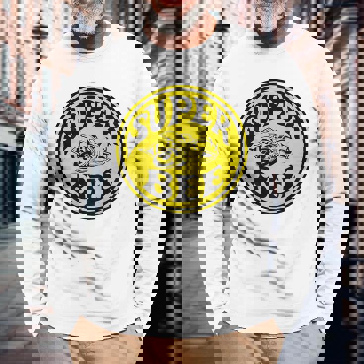 バックプリントのみ レトロ ビンテージ ガソリンスタンド モーターオイル ガレージ 長袖Tシャツ 高齢者への贈り物