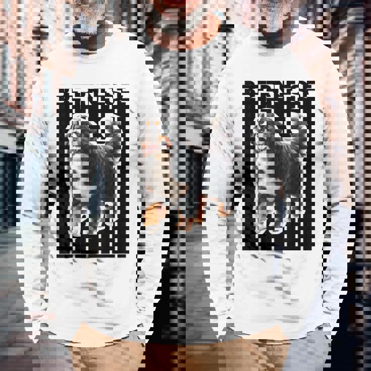 バーニーズマウンテンドッグ愛好家 長袖Tシャツ 高齢者への贈り物