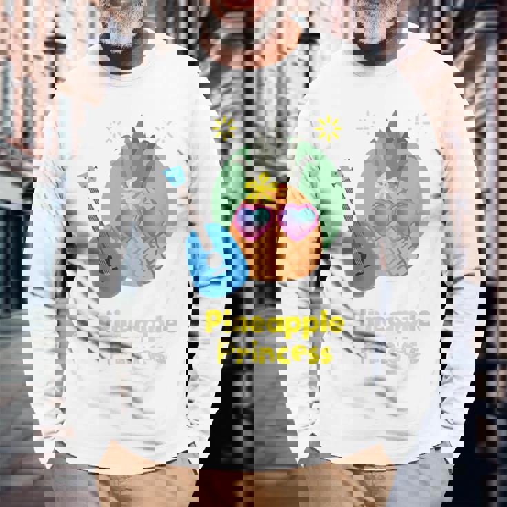 パイナップルプリンセス ウクレレギフト 長袖Tシャツ 高齢者への贈り物