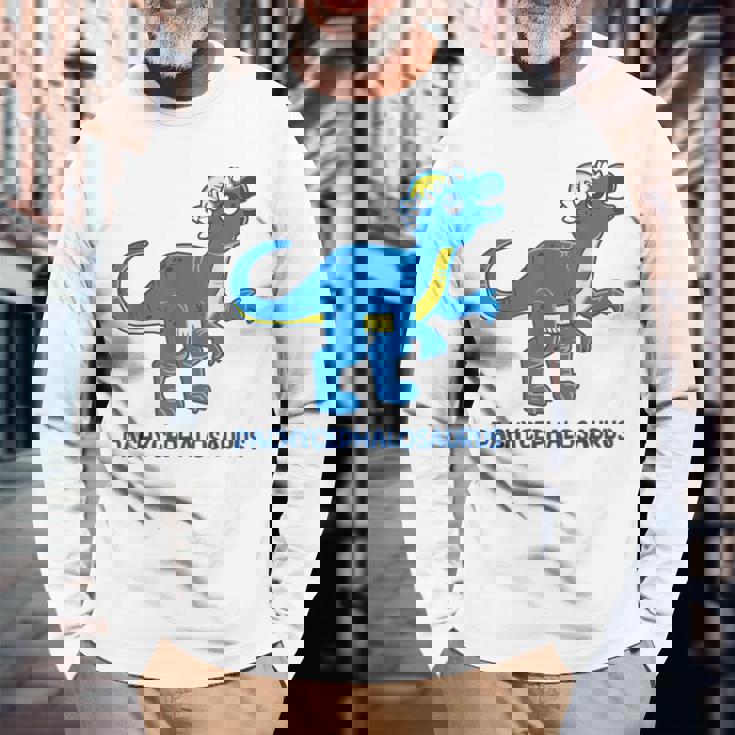 パキケファロサウルス 恐竜 キュート ジュラシック 恐竜 長袖Tシャツ 高齢者への贈り物