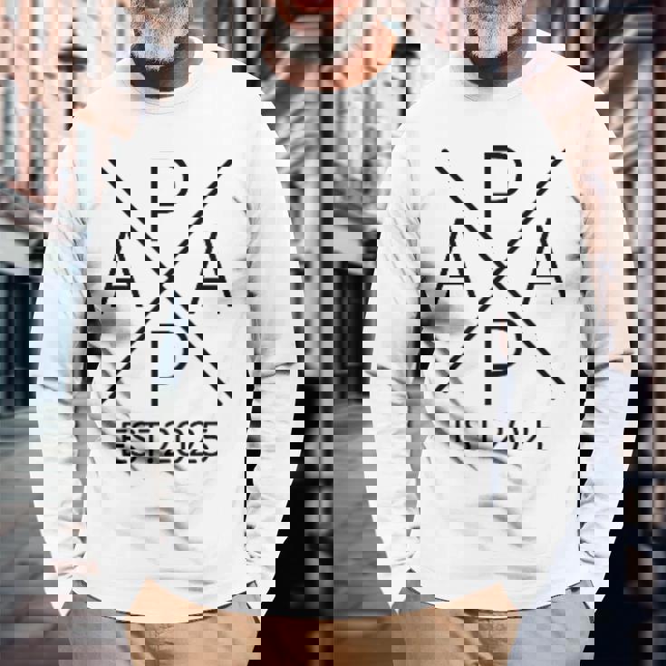 パパ 2025 ファーザー・トゥ・ビー2025 プラウド・パパ 2025 長袖Tシャツ 高齢者への贈り物