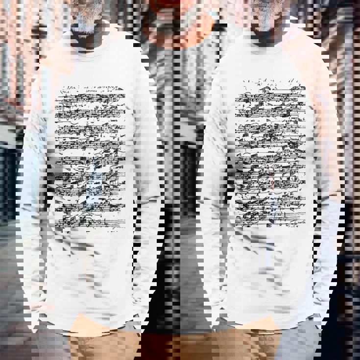 パルティータロ短調ソロヴァイオリンヨハン・セバスティアン・バッハ 長袖Tシャツ 高齢者への贈り物