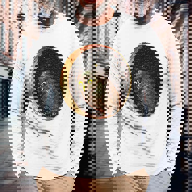 ヒエロニムス ボッシュ フクロウ 大喜びの庭 長袖Tシャツ 高齢者への贈り物