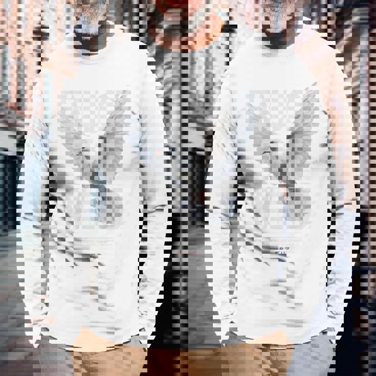 ヒップホップ Y2k Hip Hop レトロ ビンテージ アーバン バックプリント ストリートウェア ホワイトピジョン 長袖Tシャツ 高齢者への贈り物