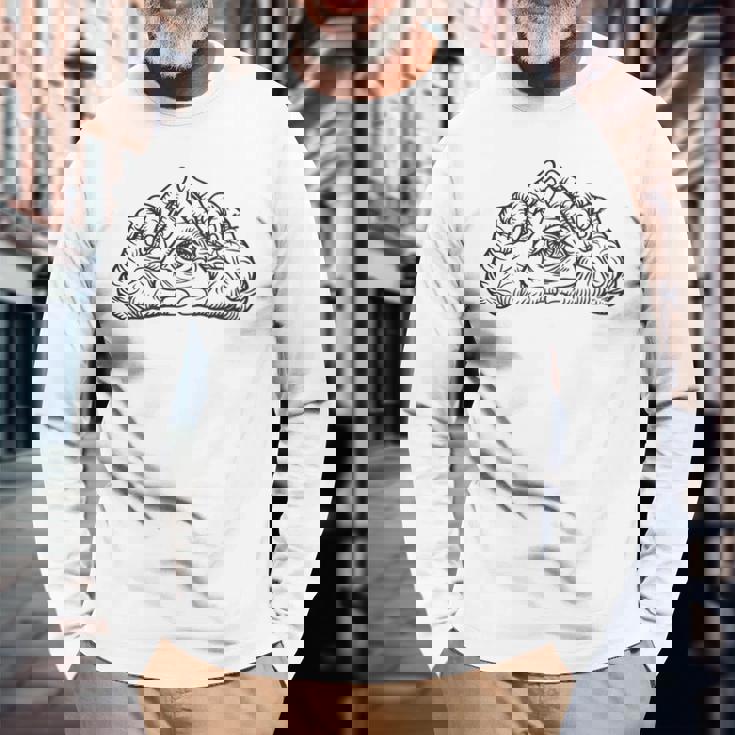 ヒップホップ Y2k Hip Hop ヴィンテージ レトロ エッジの効いたバックプリント ストリートウェア イルミナティ 長袖Tシャツ 高齢者への贈り物