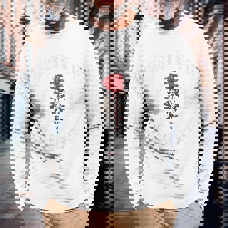 ヒップホップ アーバン ヴィンテージ ヒップスター Y2k バックプリント ストリートウェア ローズ 長袖Tシャツ 高齢者への贈り物