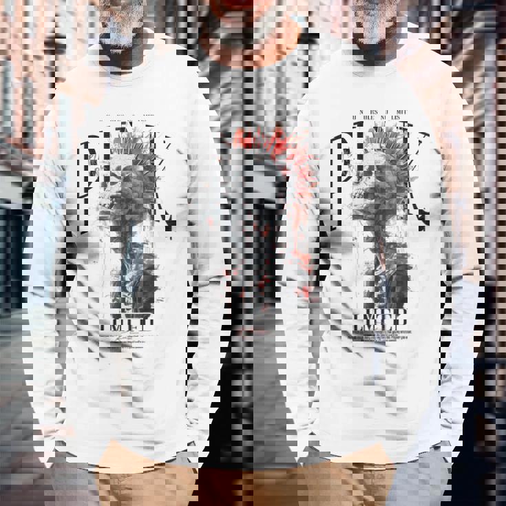 ヒップホップ ヴィンテージ エッジの効いた Y2k バックプリント ストリートウェア パンク スカル 長袖Tシャツ 高齢者への贈り物