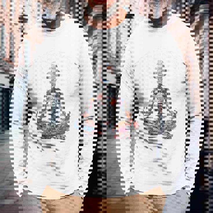 ヒップホップ ヴィンテージ エッジー アーバン Y2k Hip Hopバックプリント ストリートウェア ロボット 長袖Tシャツ 高齢者への贈り物