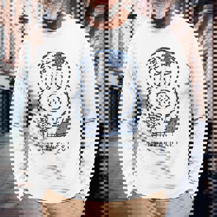 ヒョウタンツギ 和柄パッチ Ctezuka Productions 長袖Tシャツ 高齢者への贈り物