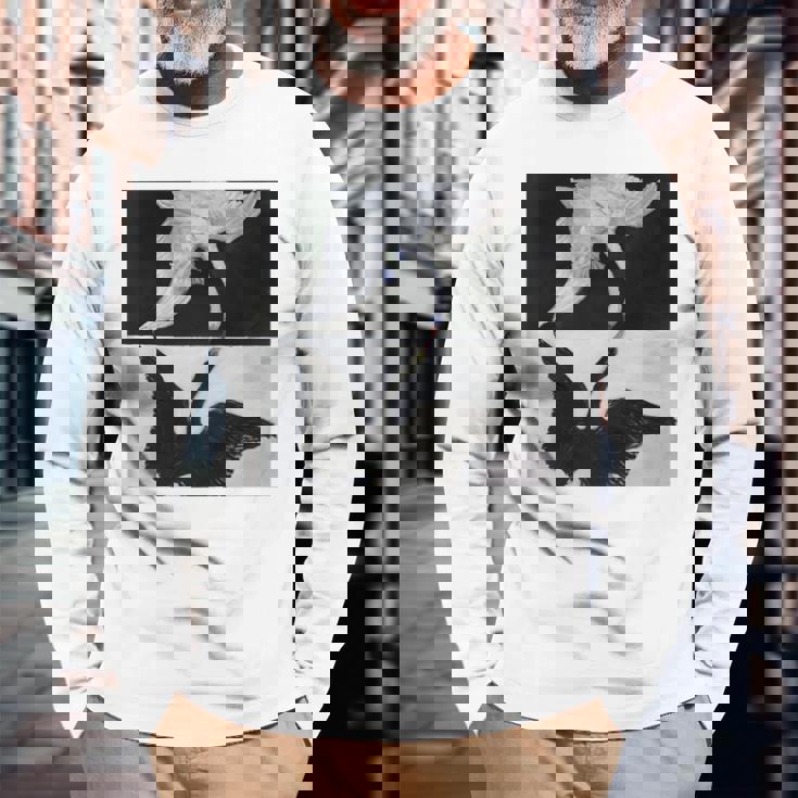 ヒルマ・アフ・クリント作 白鳥 第1号 長袖tシャツ 長袖Tシャツ 高齢者への贈り物