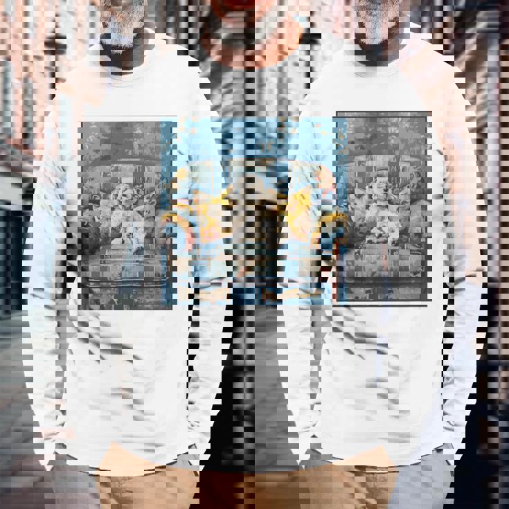 ビション・フリーゼ 音楽愛好家 絵画 犬 長袖Tシャツ 高齢者への贈り物