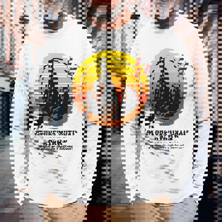 ビッグサンダーマウンテン鉄道、ワイルドトレインライド、西 長袖Tシャツ 高齢者への贈り物