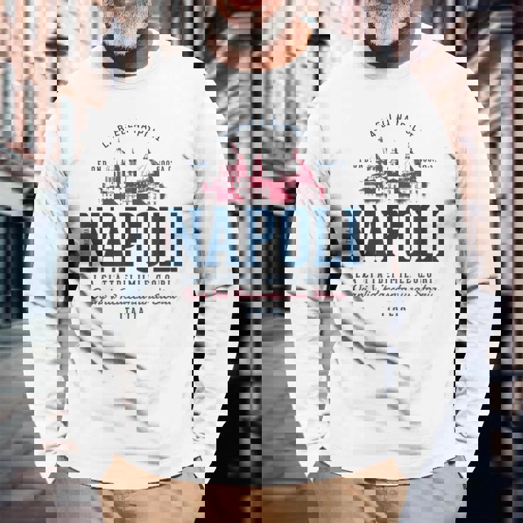 ビンテージ・レトロ・ナポリ イタリア 長袖Tシャツ 高齢者への贈り物