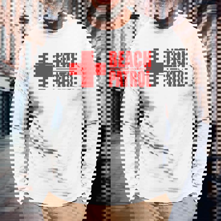 ビーチパトロール ライフガード サーフ レスキュー 長袖Tシャツ 高齢者への贈り物