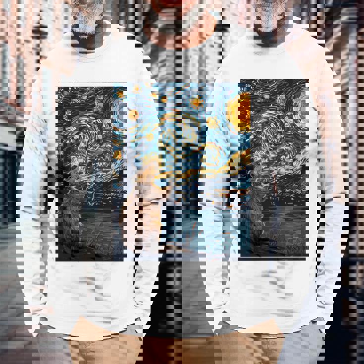 ビーバースターリーナイトヴァンゴッホ 長袖tシャツ 長袖Tシャツ 高齢者への贈り物