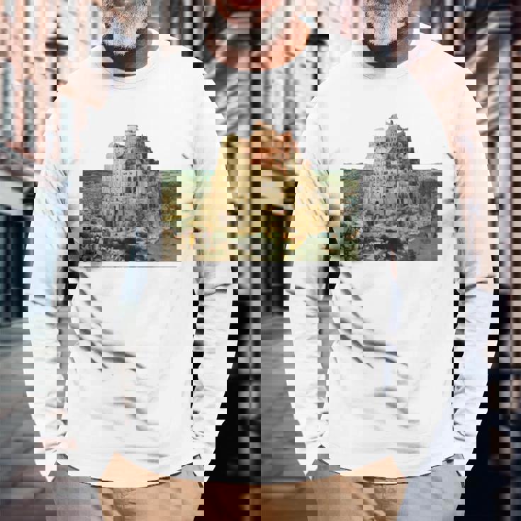 ピーテル・ブリューゲルによるバベルの塔 1563 長袖tシャツ 長袖Tシャツ 高齢者への贈り物