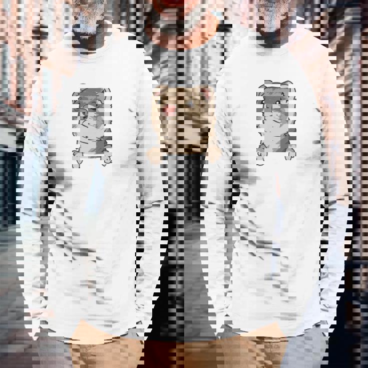 フェレット・イン・ア・ポケット ペット ファニー フェレット 長袖tシャツ 長袖Tシャツ 高齢者への贈り物