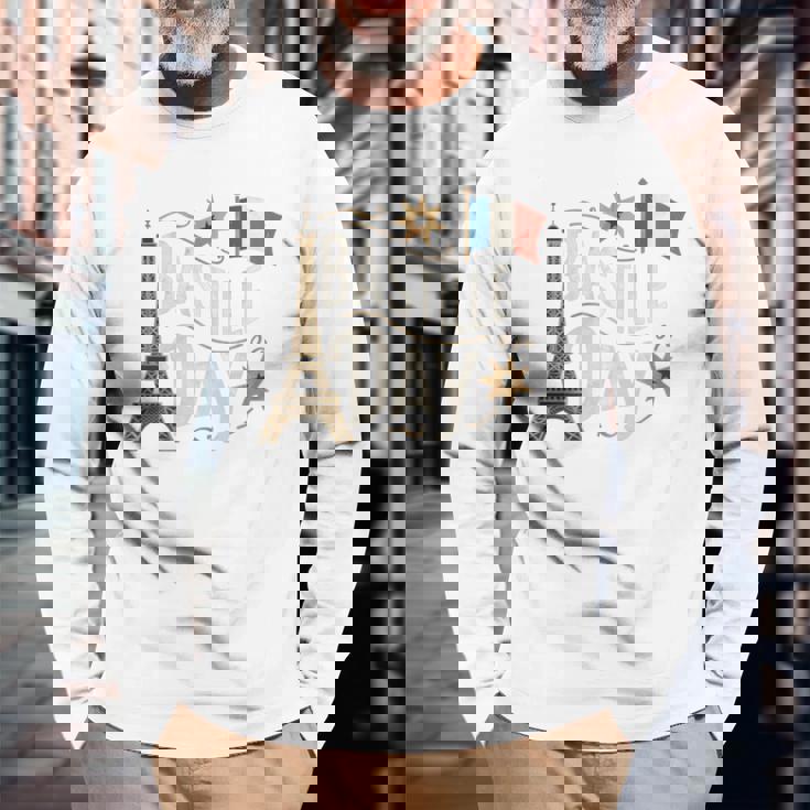 フランスの国旗 ヴィンテージ バスティーユの日 2019 パリ 1789 フランス 長袖tシャツ 長袖Tシャツ 高齢者への贈り物