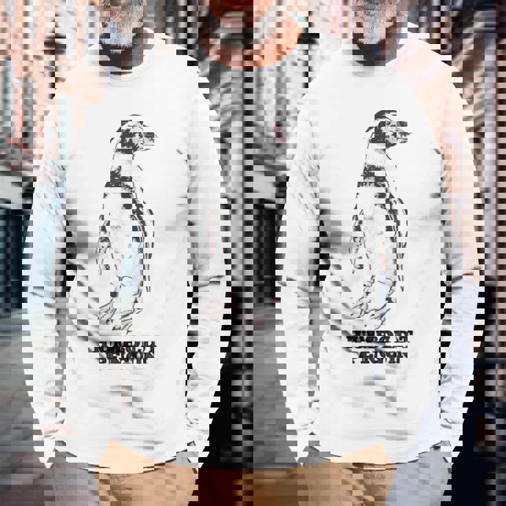 フンボルトペンギン 長袖Tシャツ 高齢者への贈り物