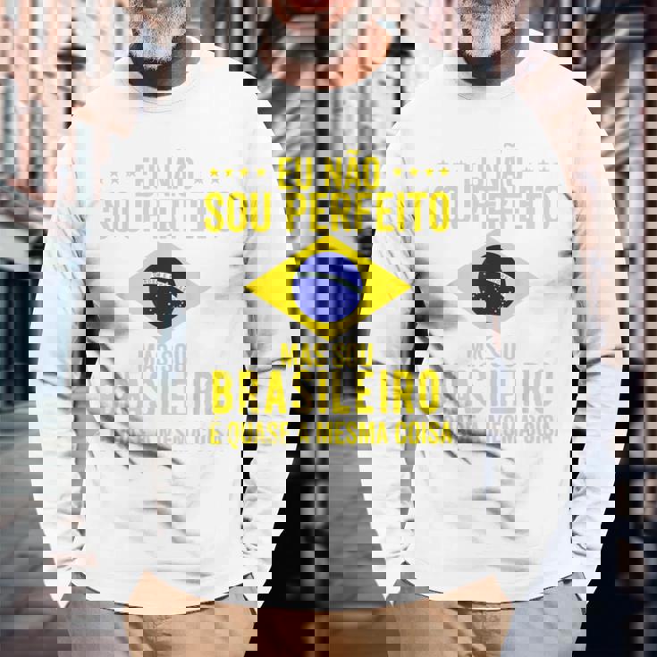 ブラジル国旗 ブラジル メンズ レディース キッズ グリーン ポルトガル語 長袖Tシャツ 高齢者への贈り物