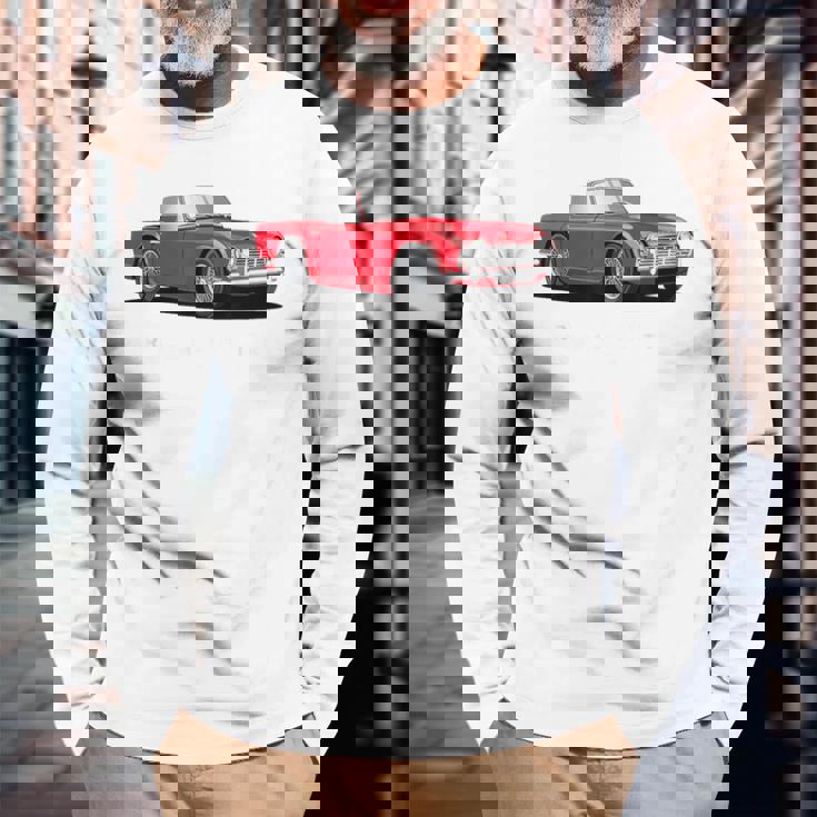 ブリティッシュクラシックスポーツカー トライアンフ Tr4 長袖Tシャツ 高齢者への贈り物